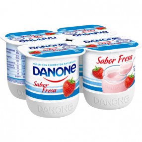 DANONE yogur sabor fresa pack 4 unidades
